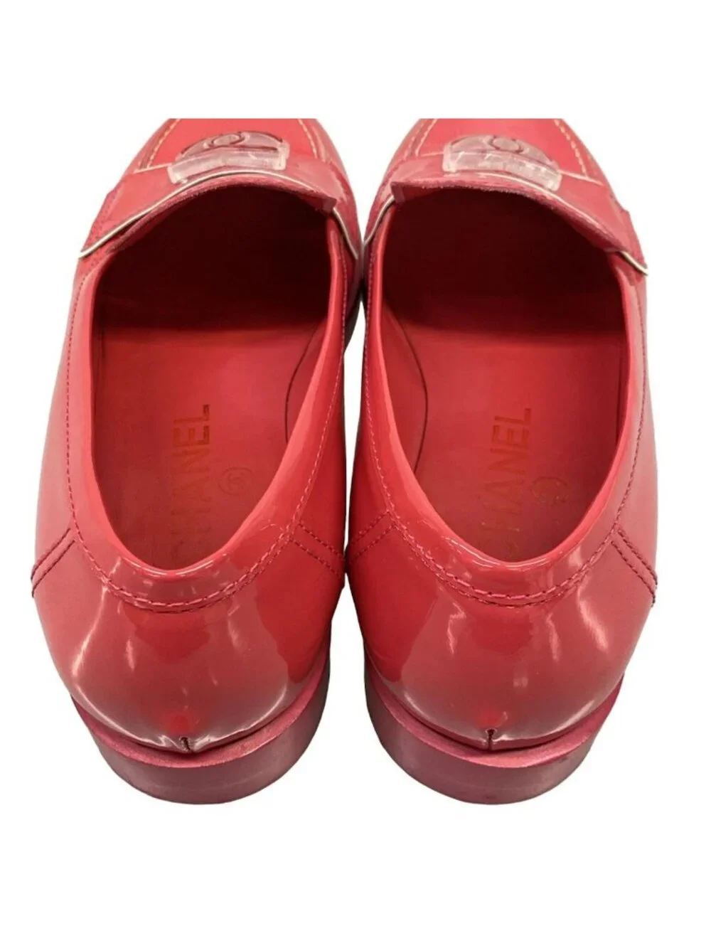Chanel Loafers Pink CC Logo Leather